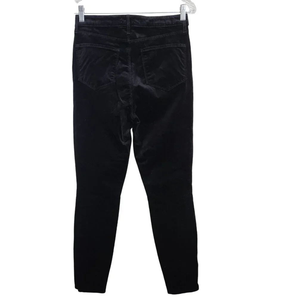 L'agence Katrina Ultra High Rise‎ Skinny Black Velvet Pants Size 30 (28x28